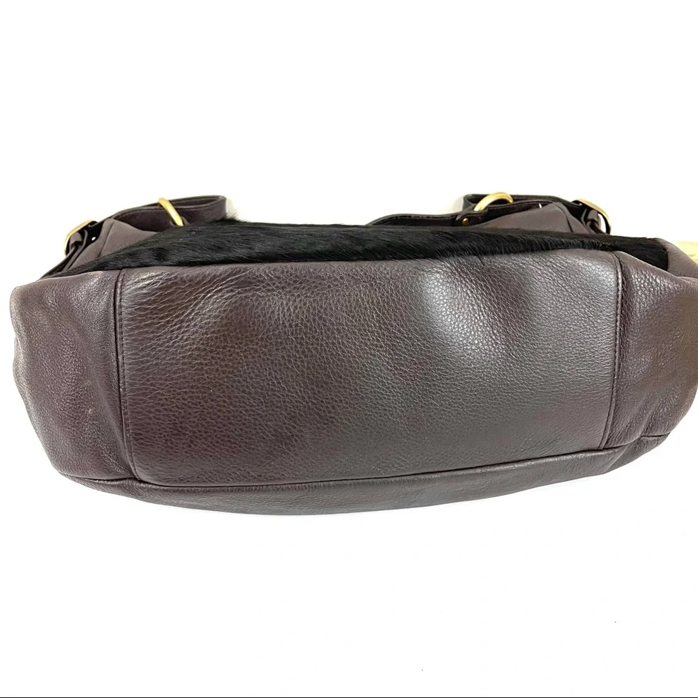 Aqua Madonna Calf Hair Leather Hobo Shoulder Bag